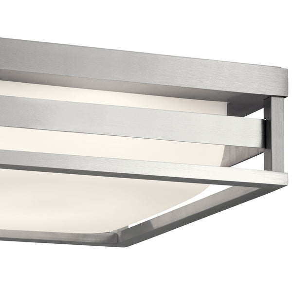 LED Outdoor Flush Mount from the Ryler Collection in Brushed Aluminum Finish by Kichler