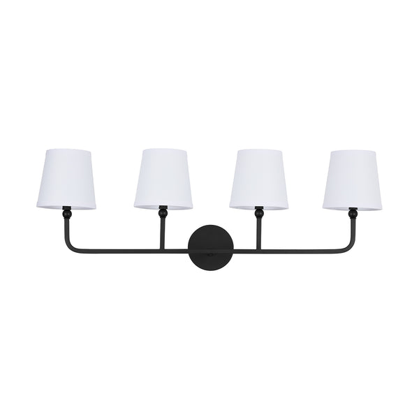 Four Light Vanity from the Dawson Collection in Matte Black Finish by Capital Lighting