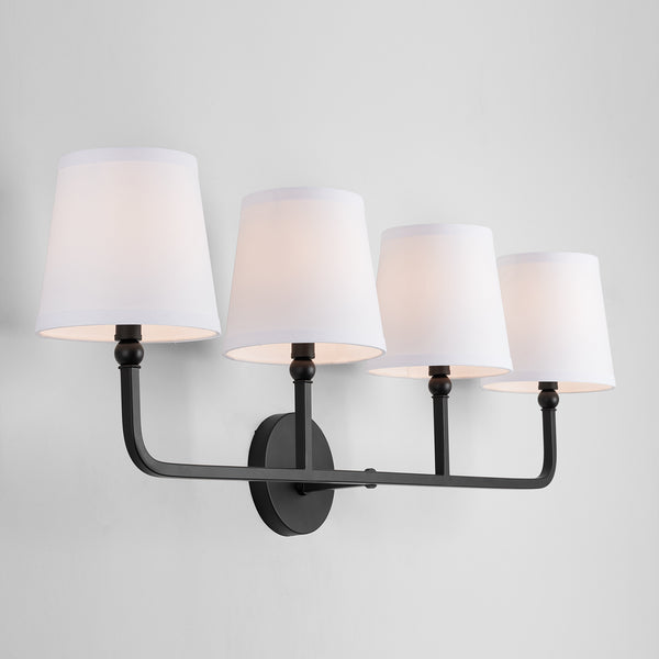 Four Light Vanity from the Dawson Collection in Matte Black Finish by Capital Lighting