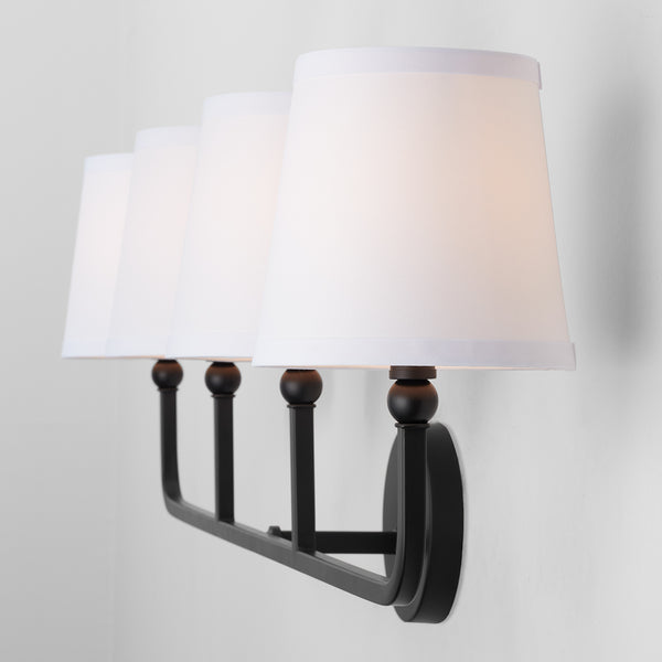 Four Light Vanity from the Dawson Collection in Matte Black Finish by Capital Lighting