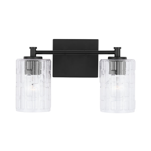 Two Light Vanity from the Emerson Collection in Matte Black Finish by Capital Lighting