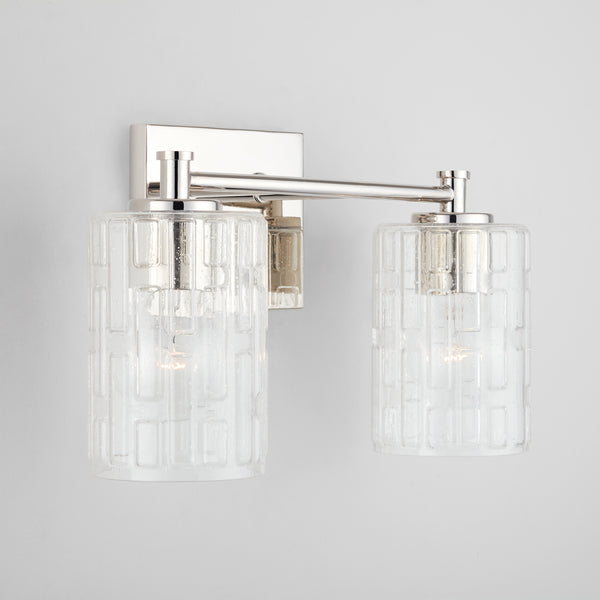 Two Light Vanity from the Emerson Collection in Polished Nickel Finish by Capital Lighting