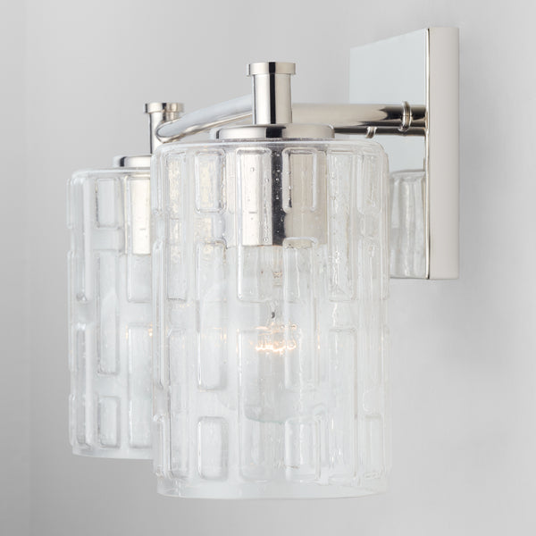 Two Light Vanity from the Emerson Collection in Polished Nickel Finish by Capital Lighting