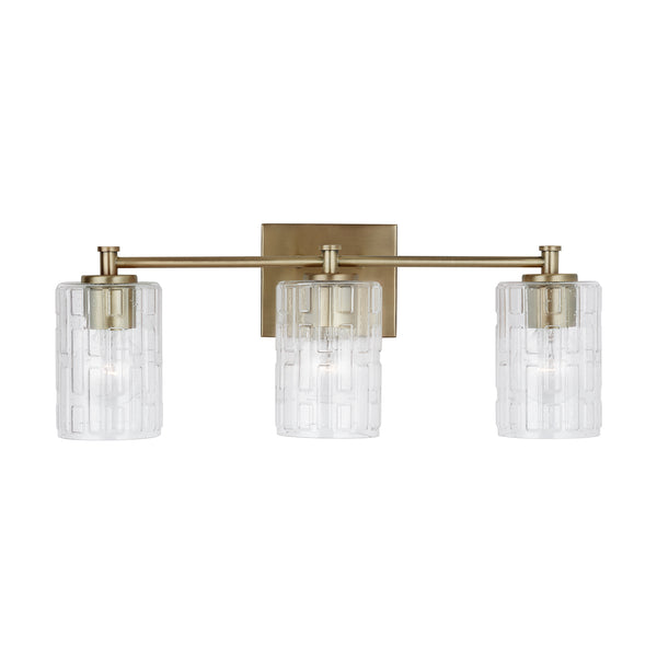 Three Light Vanity from the Emerson Collection in Aged Brass Finish by Capital Lighting