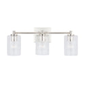 Three Light Vanity from the Emerson Collection in Polished Nickel Finish by Capital Lighting
