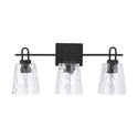 Three Light Vanity from the Fenton Collection in Black Iron Finish by Capital Lighting