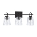 Three Light Vanity from the Fenton Collection in Black Iron Finish by Capital Lighting