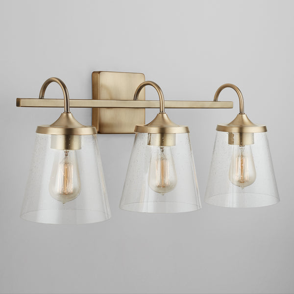 Three Light Vanity from the Jayne Collection in Aged Brass Finish by Capital Lighting