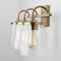 Three Light Vanity from the Jayne Collection in Aged Brass Finish by Capital Lighting