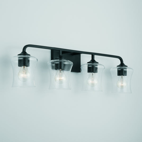 Four Light Vanity from the Reeves Collection in Matte Black Finish by Capital Lighting