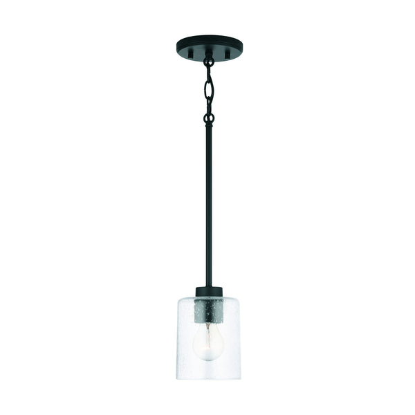 One Light Pendant from the Greyson Collection in Matte Black Finish by Capital Lighting