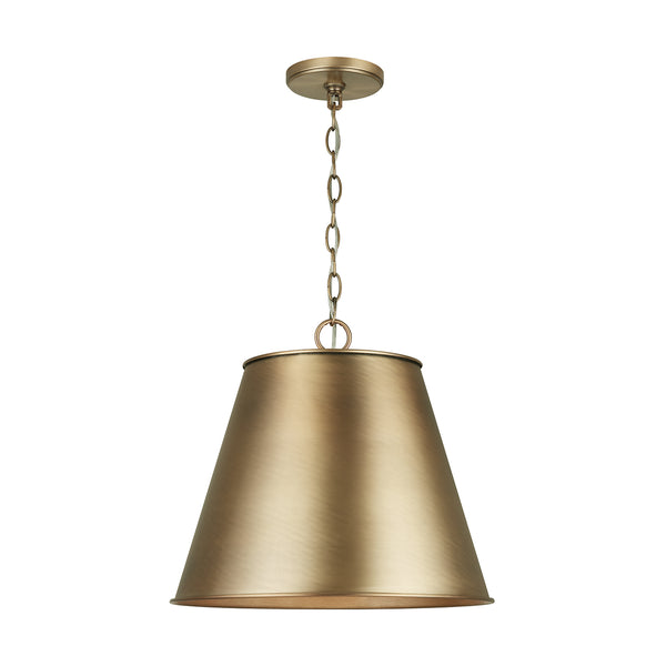 One Light Pendant from the Welker Collection in Aged Brass Finish by Capital Lighting