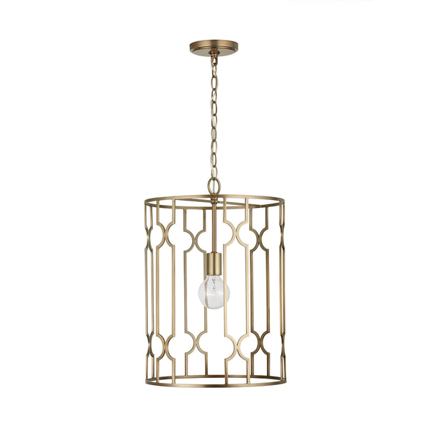 One Light Pendant from the Jordyn Collection in Aged Brass Finish by Capital Lighting