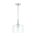One Light Pendant from the Carter Collection in Brushed Nickel Finish by Capital Lighting