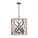 Four Light Pendant from the Remi Collection in Brushed White Wash and Nordic Iron Finish by Capital Lighting