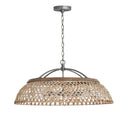 Six Light Pendant from the Rainey Collection in Grey Wash and Antique Nickel Finish by Capital Lighting