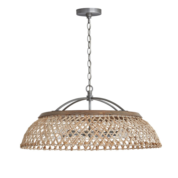 Six Light Pendant from the Rainey Collection in Grey Wash and Antique Nickel Finish by Capital Lighting