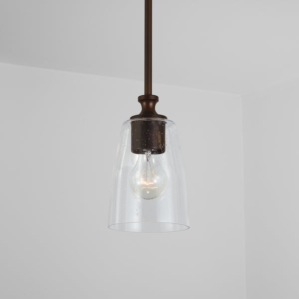 One Light Pendant from the Myles Collection in Bronze Finish by Capital Lighting