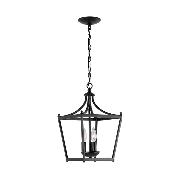 Three Light Foyer Pendant from the Stanton Collection in Matte Black Finish by Capital Lighting