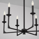 Six Light Chandelier from the Clint Collection in Black Iron Finish by Capital Lighting