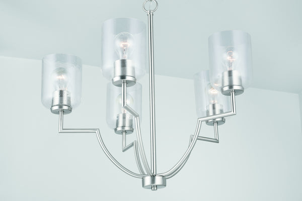 Five Light Chandelier from the Carter Collection in Brushed Nickel Finish by Capital Lighting
