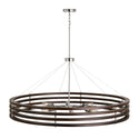 Eight Light Chandelier from the Dalton Collection in Dark Wood and Polished Nickel Finish by Capital Lighting