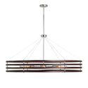 Eight Light Chandelier from the Dalton Collection in Dark Wood and Polished Nickel Finish by Capital Lighting