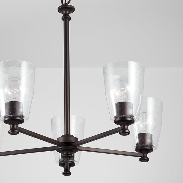 Five Light Chandelier from the Myles Collection in Bronze Finish by Capital Lighting