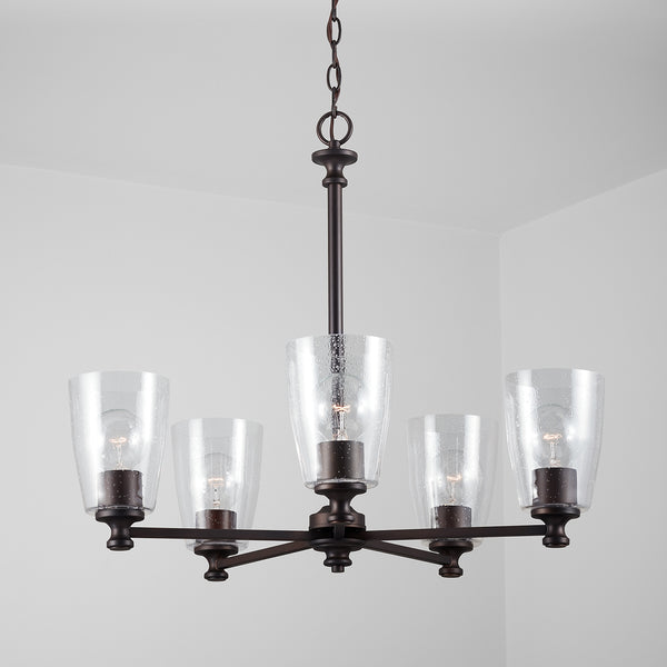 Five Light Chandelier from the Myles Collection in Bronze Finish by Capital Lighting