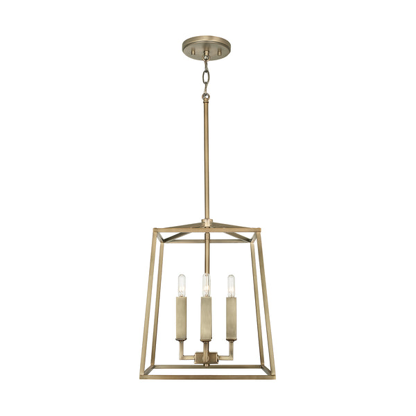 Four Light Foyer Pendant from the Thea Collection in Aged Brass Finish by Capital Lighting