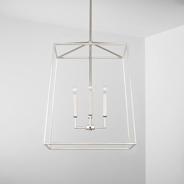 Four Light Foyer Pendant from the Thea Collection in Polished Nickel Finish by Capital Lighting