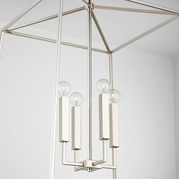 Four Light Foyer Pendant from the Thea Collection in Polished Nickel Finish by Capital Lighting