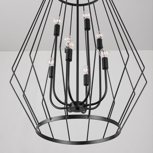 Eight Light Foyer Pendant from the Corey Collection in Matte Black Finish by Capital Lighting