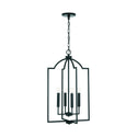 Four Light Foyer Pendant from the Carter Collection in Matte Black Finish by Capital Lighting