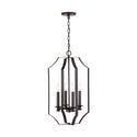Four Light Foyer Pendant from the Myles Collection in Bronze Finish by Capital Lighting