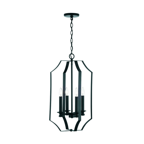 Four Light Foyer Pendant from the Myles Collection in Matte Black Finish by Capital Lighting