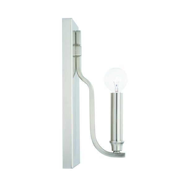 One Light Wall Sconce from the Reeves Collection in Brushed Nickel Finish by Capital Lighting