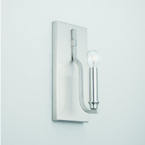 One Light Wall Sconce from the Reeves Collection in Brushed Nickel Finish by Capital Lighting