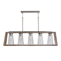 Five Light Island Pendant from the Connor Collection in Barnhouse and Matte Nickel Finish by Capital Lighting