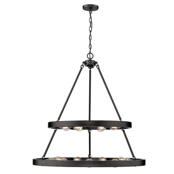 15 Light Chandelier from the Castile Collection in Matte Black Finish by Golden
