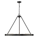 Nine Light Chandelier from the Castile Collection in Matte Black Finish by Golden