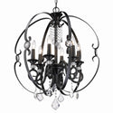 Six Light Chandelier from the Ella BLK Collection in Matte Black Finish by Golden