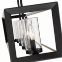 Five Light Linear Pendant from the Smyth BLK Collection in Matte Black Finish by Golden