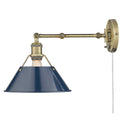 One Light Wall Sconce from the Orwell AB Collection in Aged Brass Finish by Golden