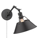 One Light Wall Sconce from the Orwell BLK Collection in Matte Black Finish by Golden