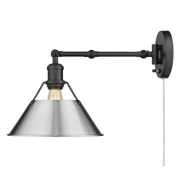 One Light Wall Sconce from the Orwell BLK Collection in Matte Black Finish by Golden