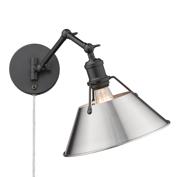 One Light Wall Sconce from the Orwell BLK Collection in Matte Black Finish by Golden