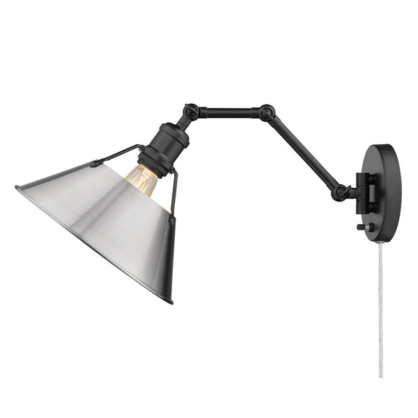 One Light Wall Sconce from the Orwell BLK Collection in Matte Black Finish by Golden