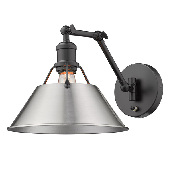 One Light Wall Sconce from the Orwell BLK Collection in Matte Black Finish by Golden