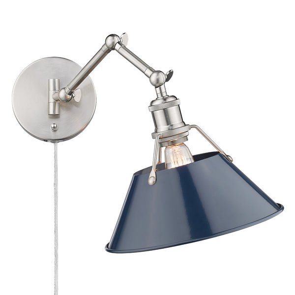 One Light Wall Sconce from the Orwell PW Collection in Pewter Finish by Golden